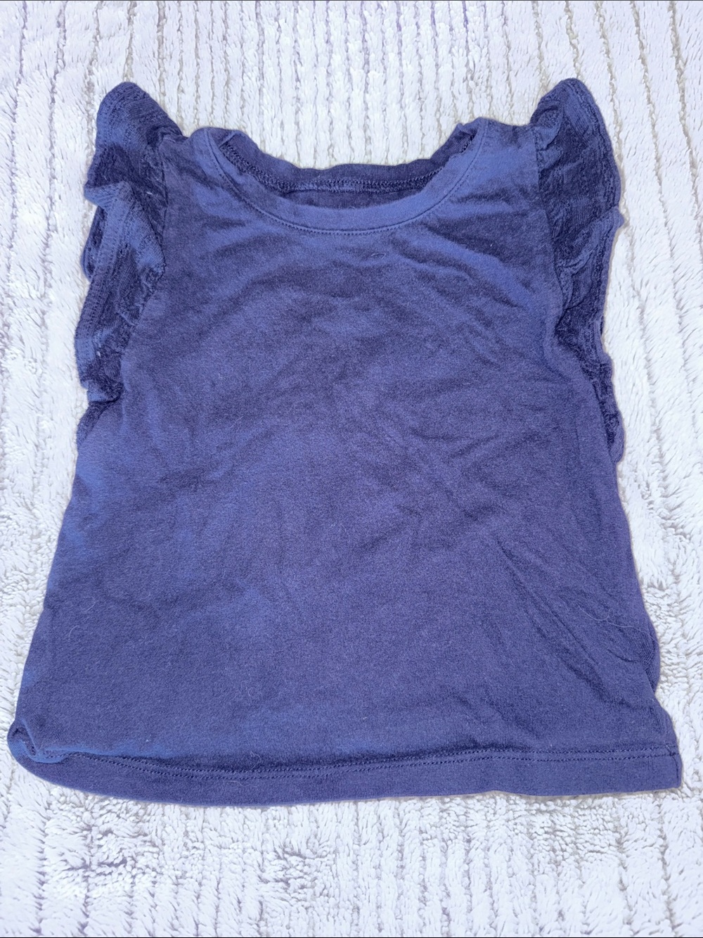 GAP Girls Navy Blue Ruffle Sleeve Tank Top